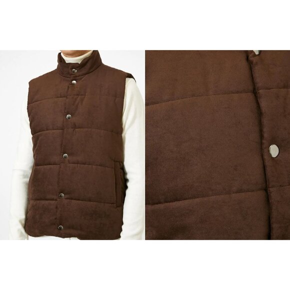 Current NET K128 Quilted Padded Brown Vest Puffer Men's M 4-6690 NWOT - Picture 2 of 11